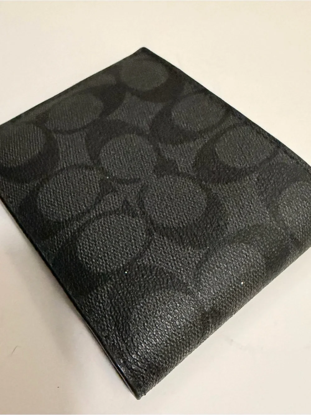 COACH Folded Wallet New Charcoal Black New Release Bill NWOT